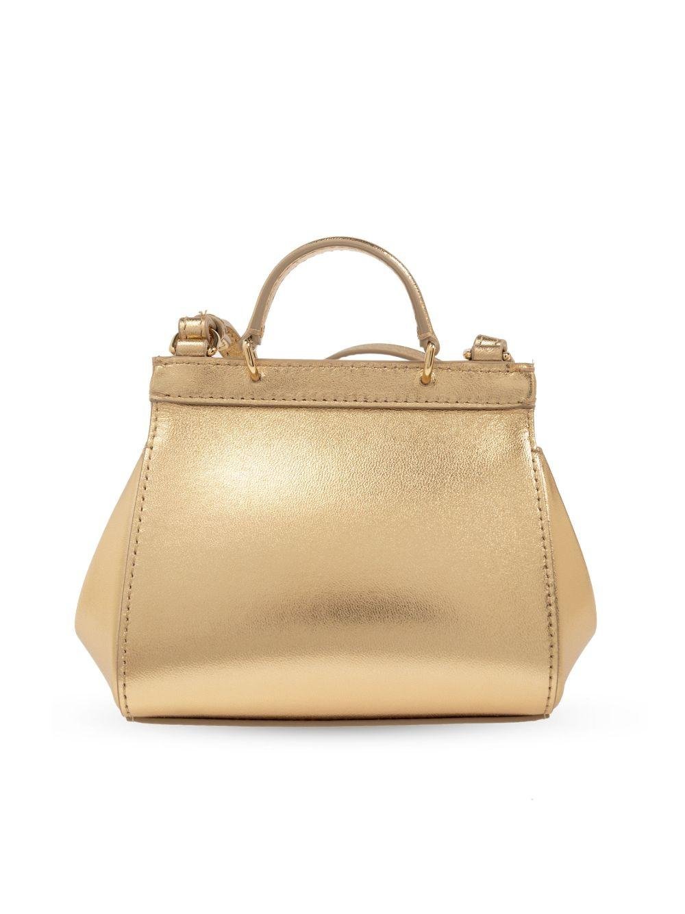 Borsa tote Sicily mini per bambina Dolce & Gabbana Kids color oro metallizzata - Image 6