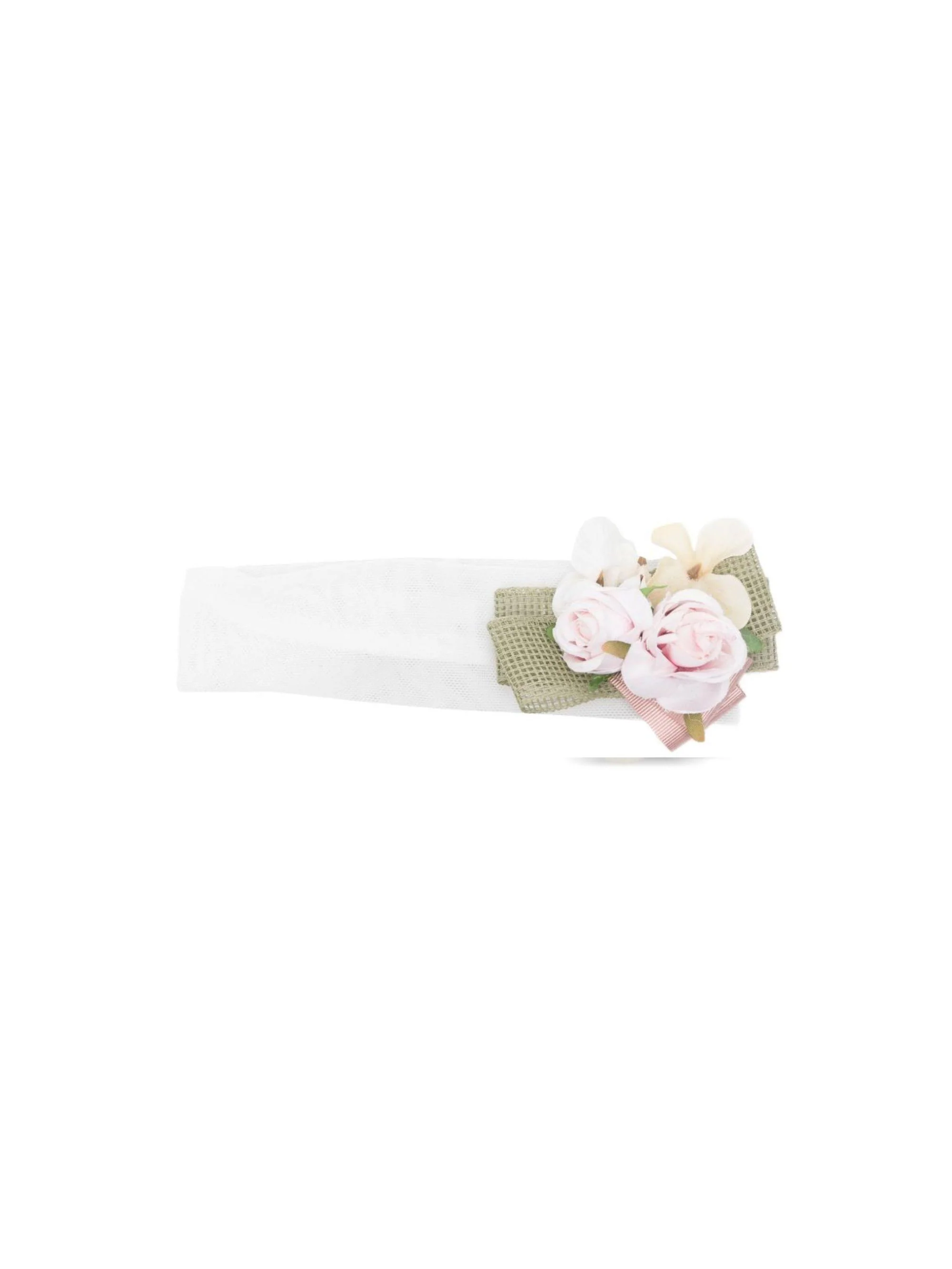 Fascia per neonata Colorichiari bianca con applicazione floreale