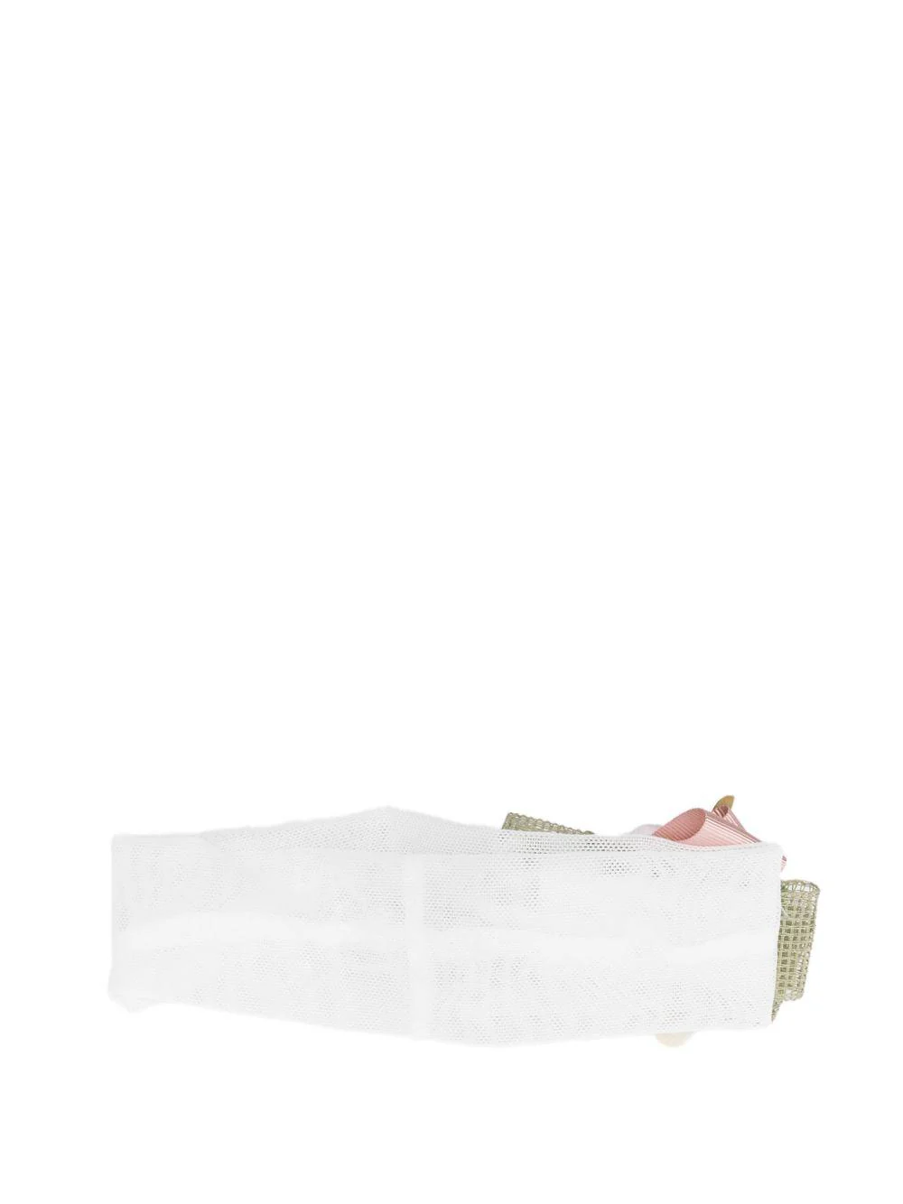 Fascia per neonata Colorichiari bianca con applicazione floreale - Image 2