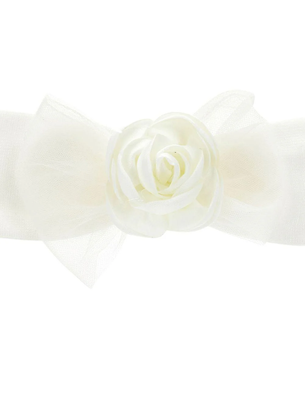 Fascia per neonata Monnalisa bianca con decorazione a fiori - Image 3