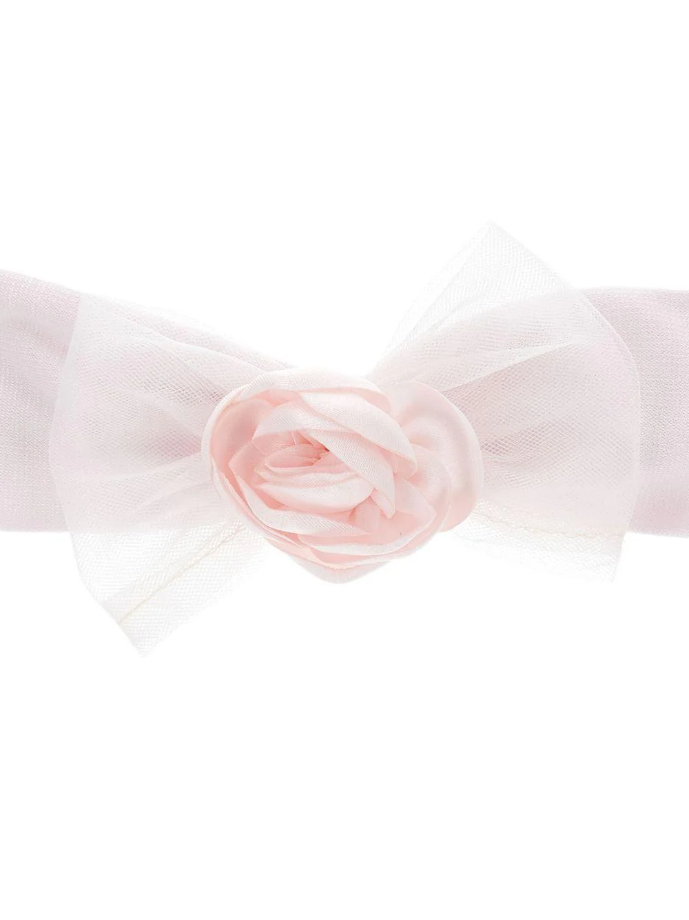 Fascia per neonata Monnalisa rosa con decorazione a fiori - Image 3