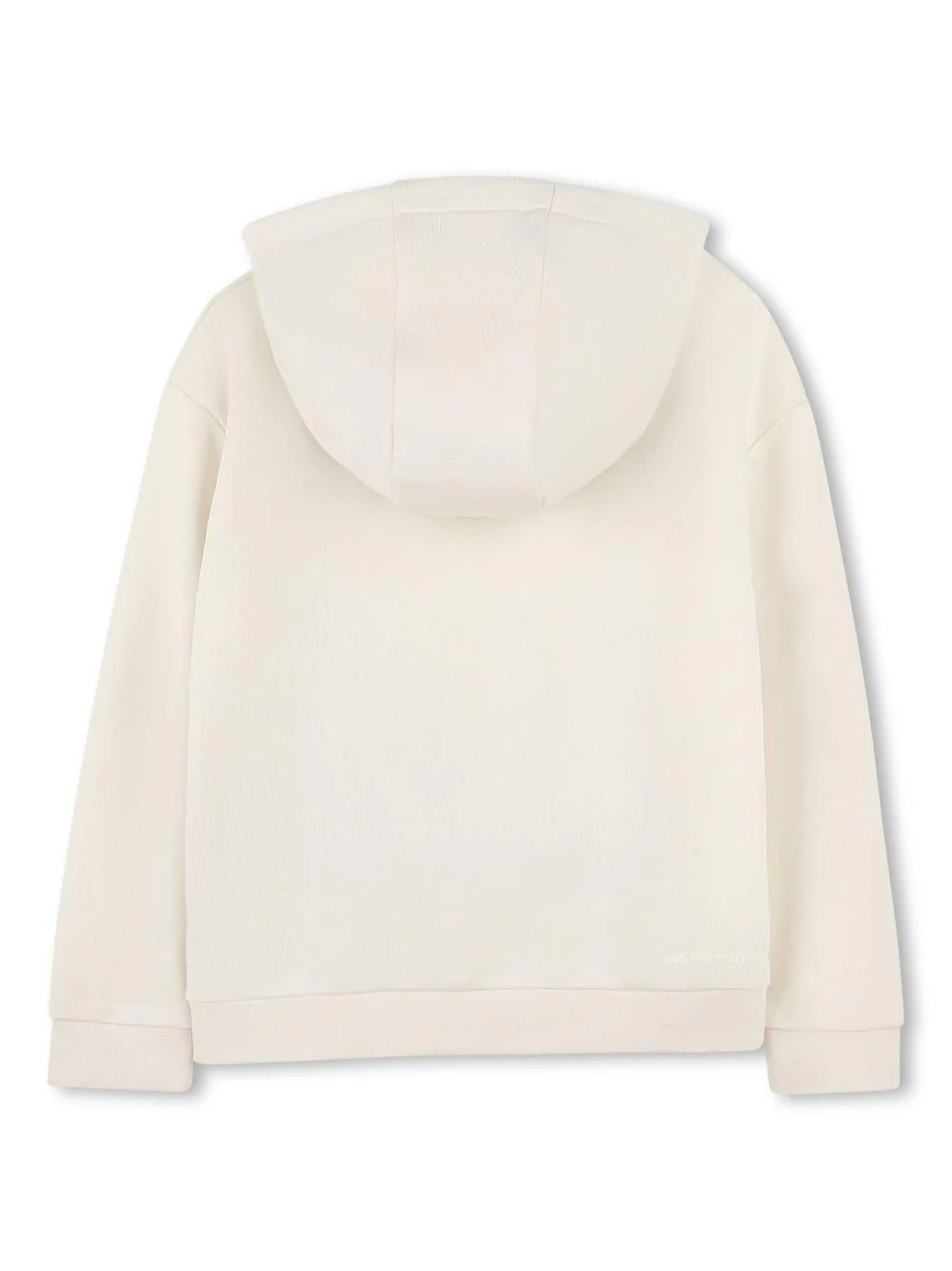 Felpa con cappuccio per bambino Karl Lagerfeld Kids bianco con trama jersey - Image 2
