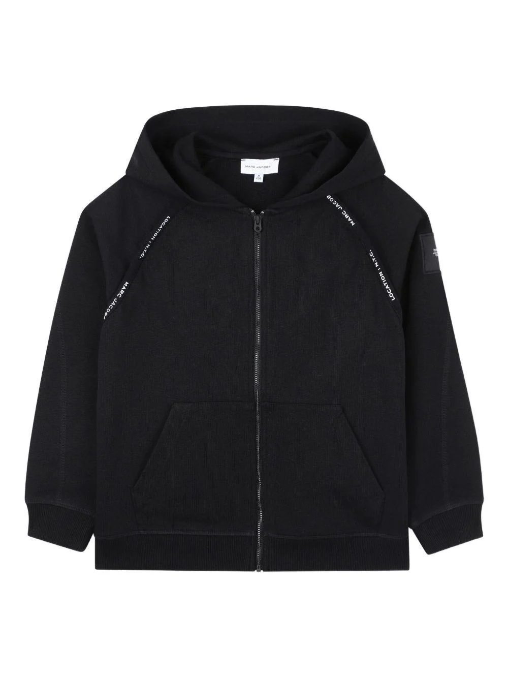 Felpa con cappuccio per bambino Marc Jacobs Kids nera con dettagli con logo a contrasto
