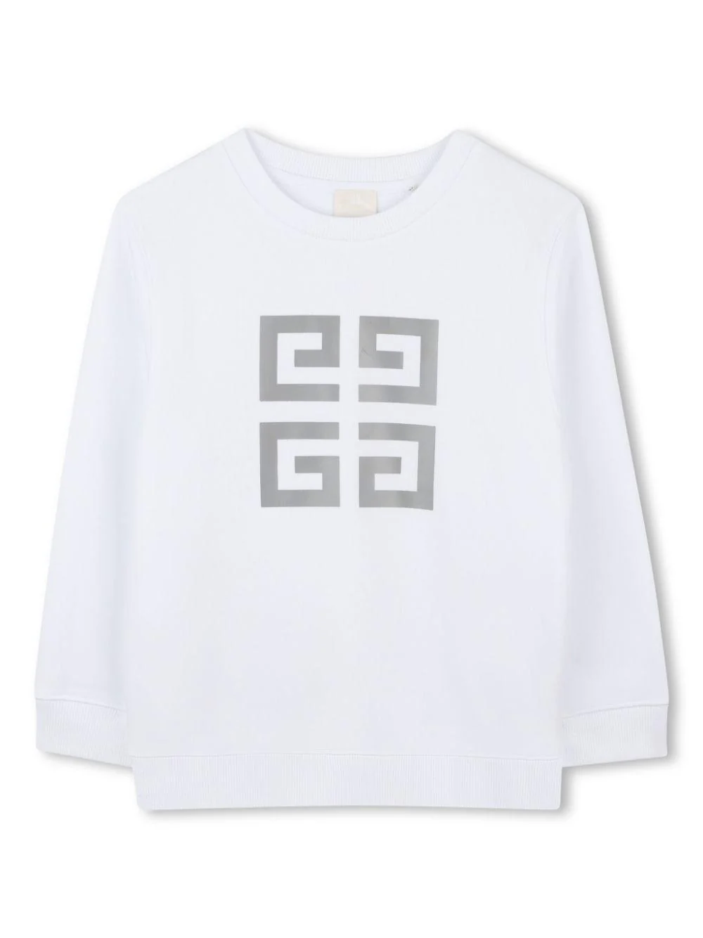 Felpa con motivo 4G per bambino Givenchy Kids bianco con girocollo