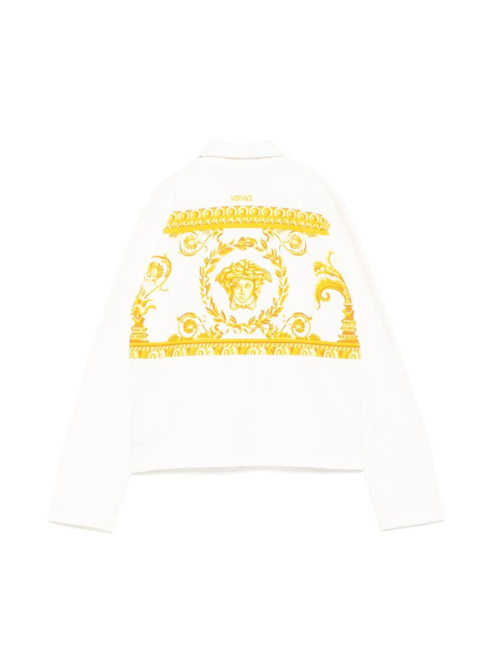 Felpa in cotone per bambino Versace Kids bianco con zip e logo - Image 2