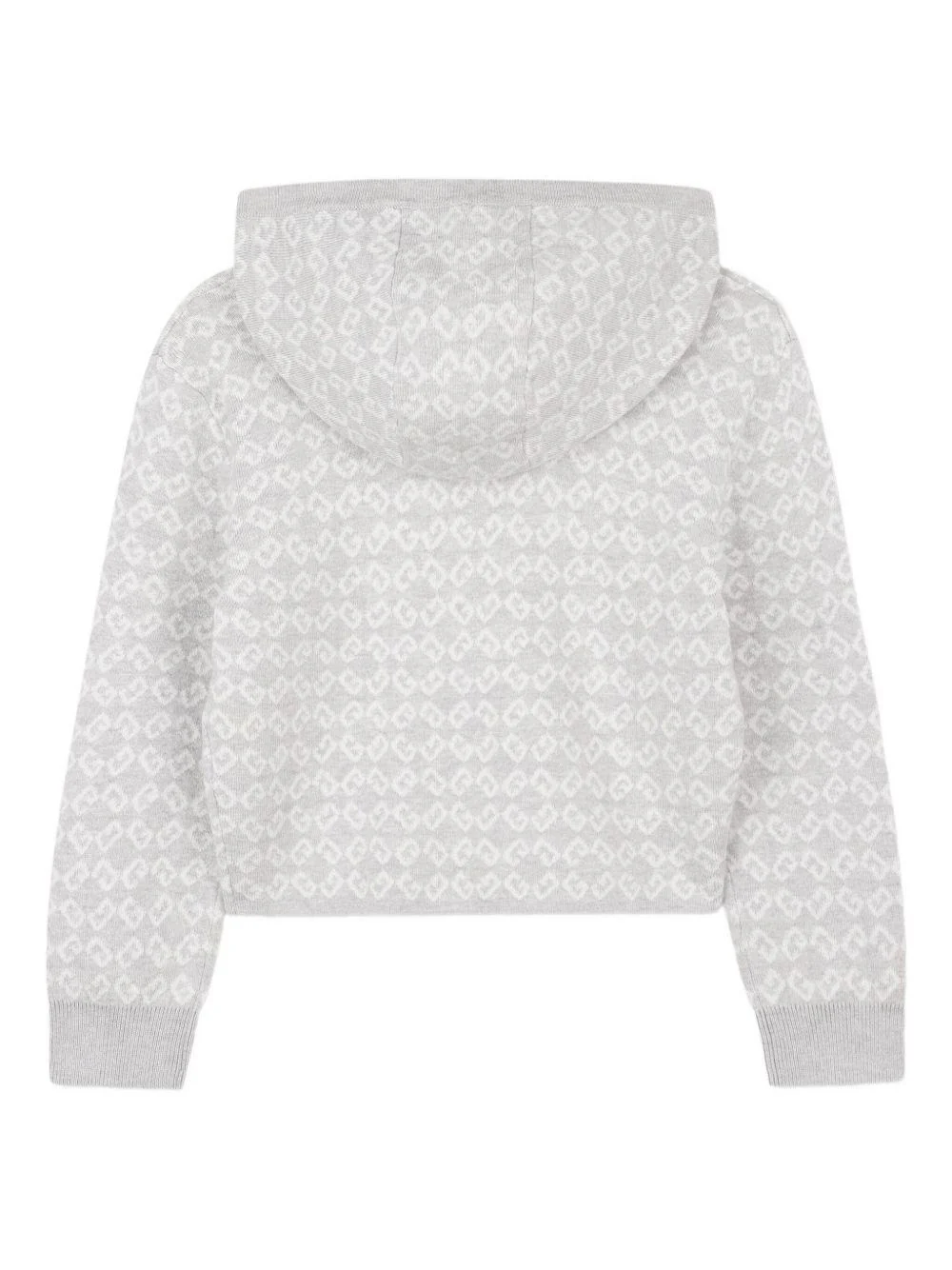 Felpa per bambina Givenchy Kids grigia con motivo jacquard con logo - Image 2