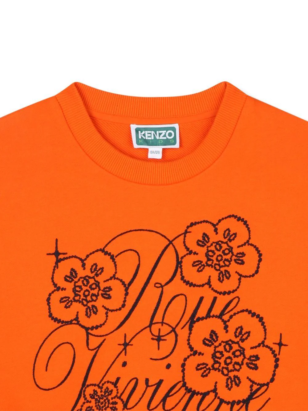 Felpa per bambina Kenzo Kids arancione con applicazione con logo - Image 2