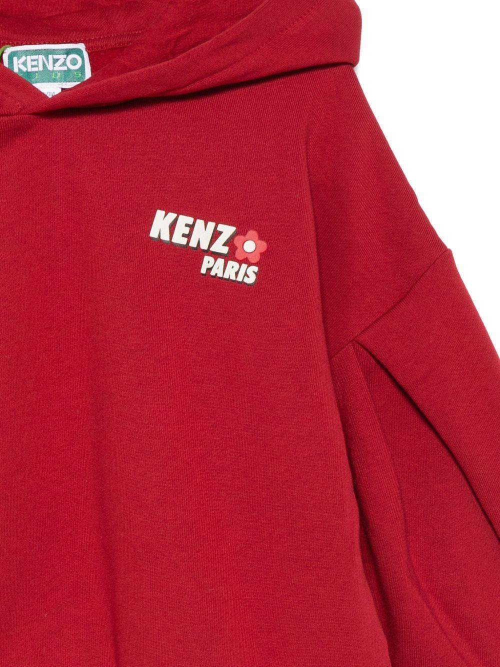 Felpa per bambina Kenzo Kids rosso con logo sul davanti - Image 2