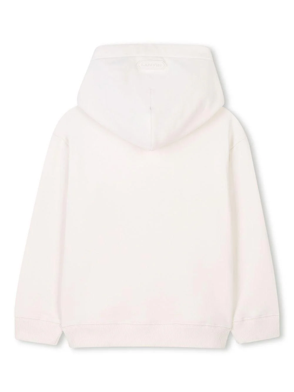 Felpa per bambina Lanvin Enfant bianco con cappuccio classico e applicazione logo - Image 2