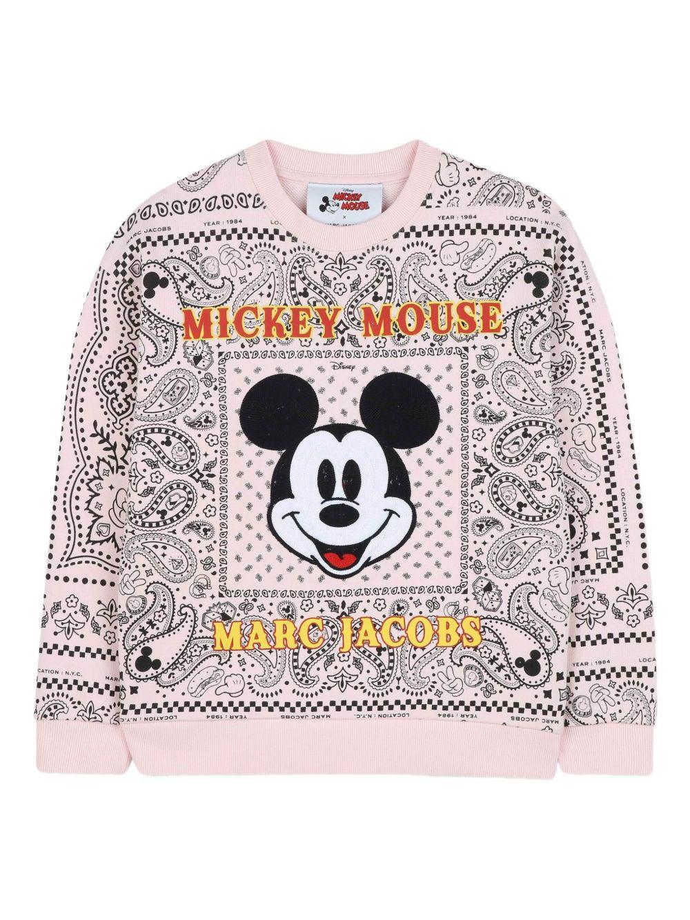 Felpa per bambina Marc Jacobs Kids x Disney Mickey Mouse rosa con stampa paisley