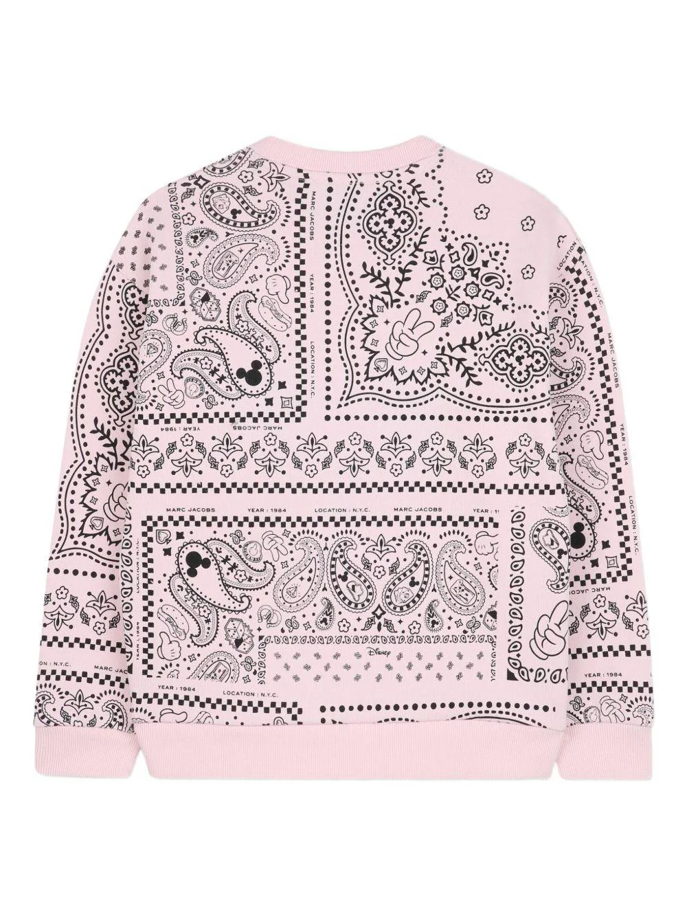 Felpa per bambina Marc Jacobs Kids x Disney Mickey Mouse rosa con stampa paisley - Image 2