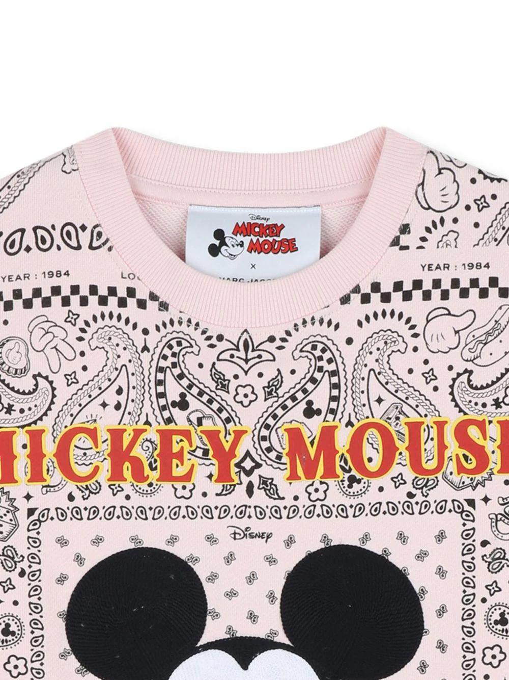 Felpa per bambina Marc Jacobs Kids x Disney Mickey Mouse rosa con stampa paisley - Image 3