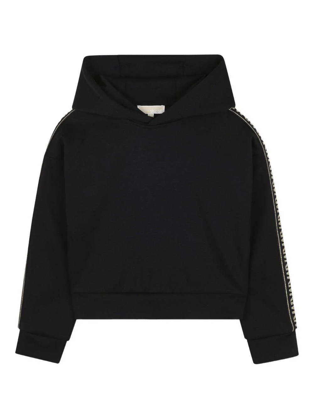 Felpa per bambina Michael Kors Kids nero in jersey con cappuccio