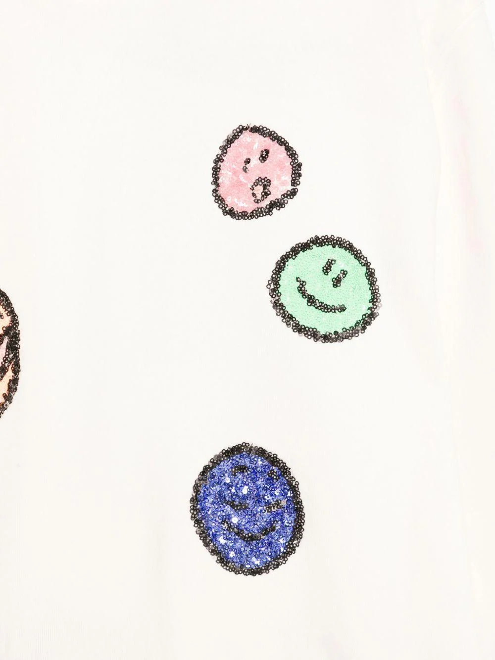 Felpa per bambina Molo bianco con decorazioni con paillettes - Image 2