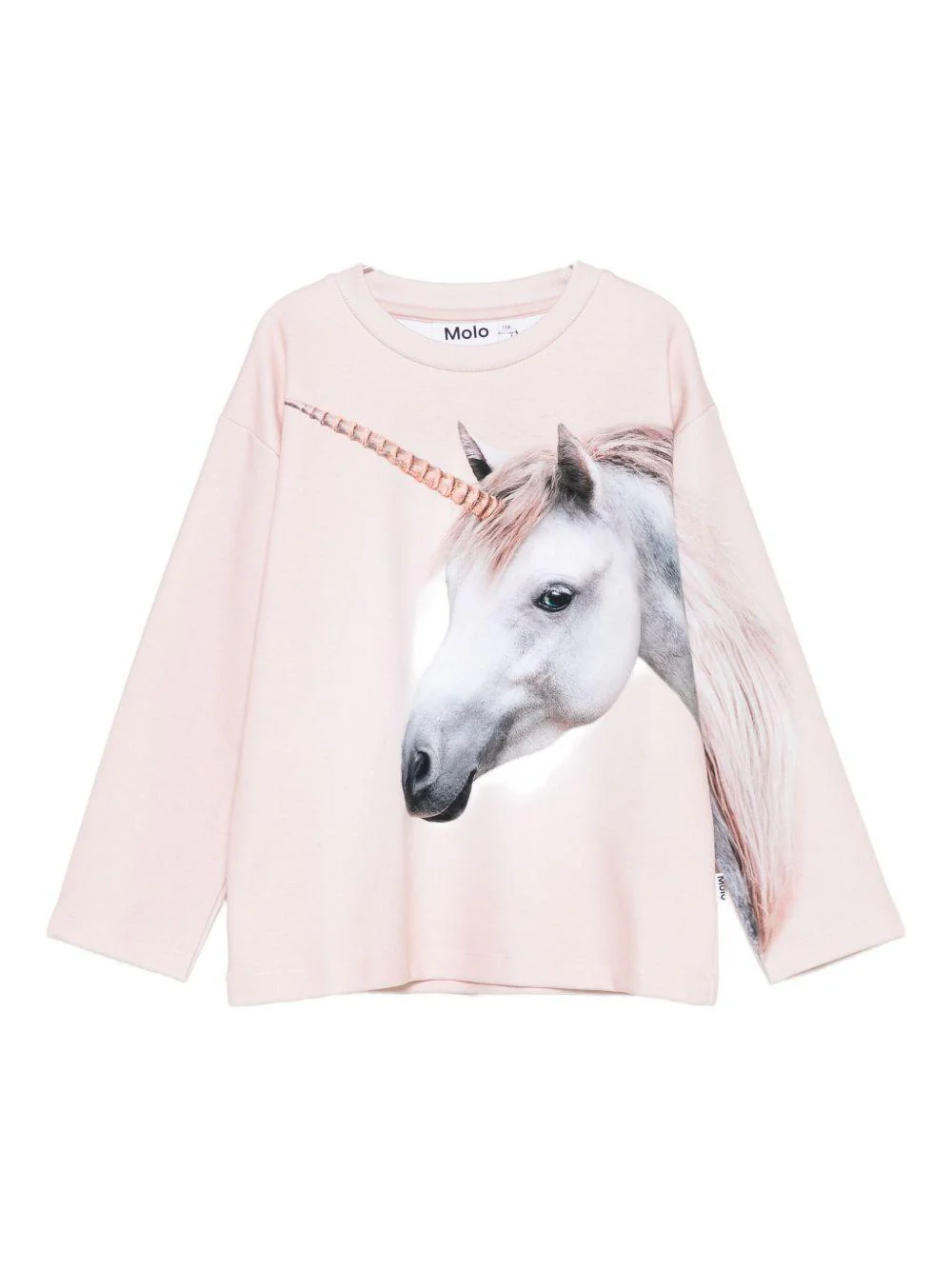 Felpa per bambina Molo rosa con stampa unicorno