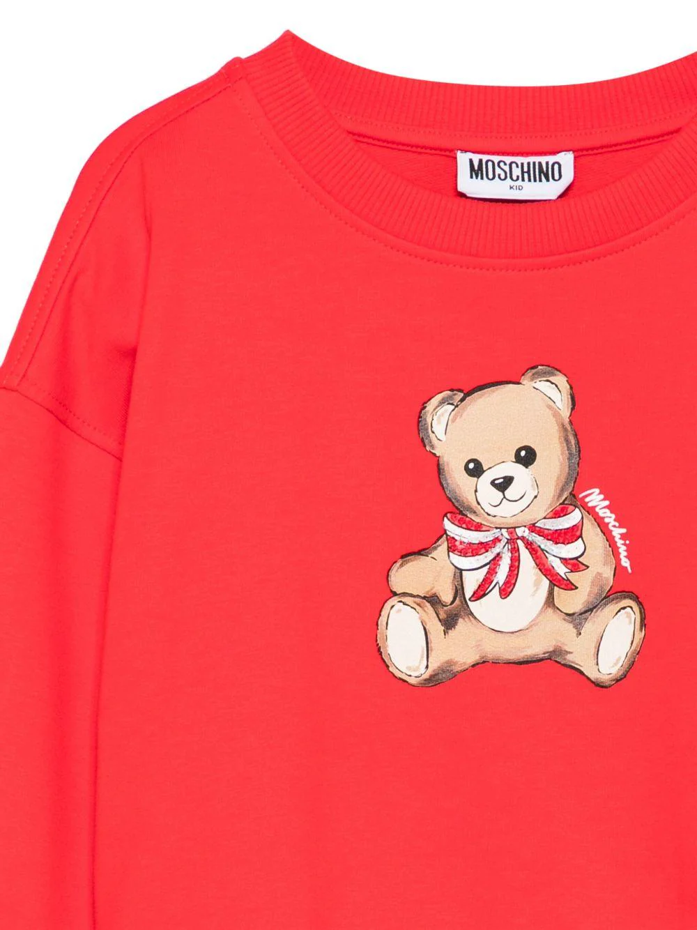 Felpa per bambina Moschino Kids rossa con stampa orso - Image 3