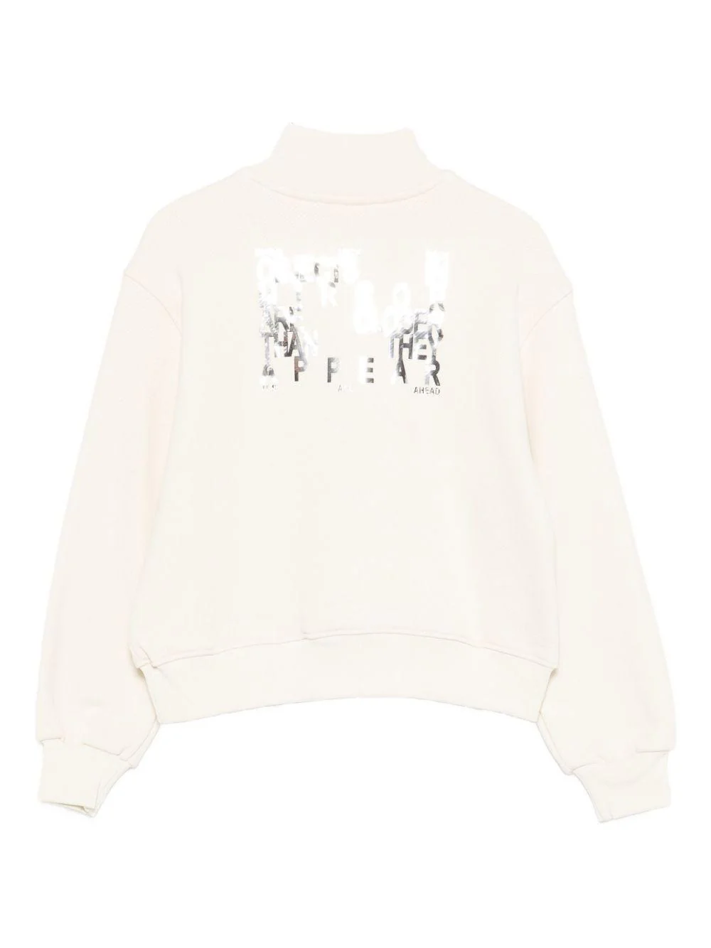 Felpa per bambina MSGM Kids bianca con collo alto - Image 2