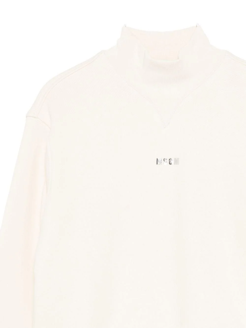 Felpa per bambina MSGM Kids bianca con collo alto - Image 3
