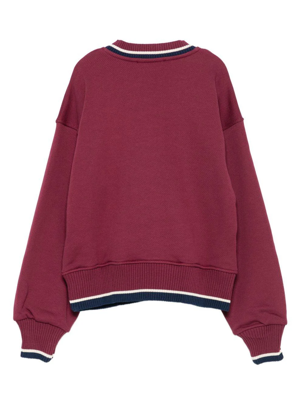 Felpa per bambina MSGM Kids bordeaux con bordi a contrasto - Image 3