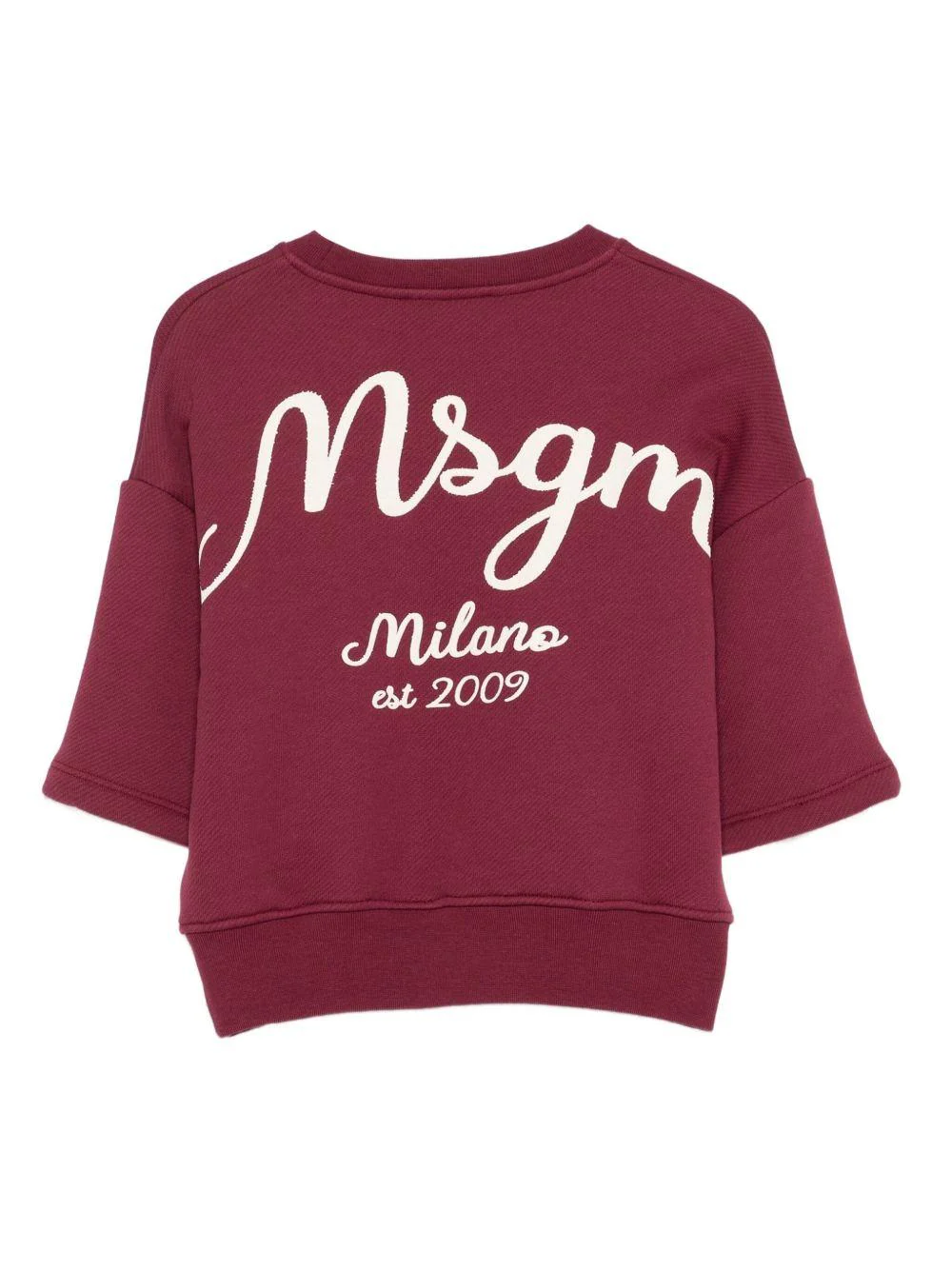 Felpa per bambina MSGM Kids bordeaux con logo ricamato - Image 3