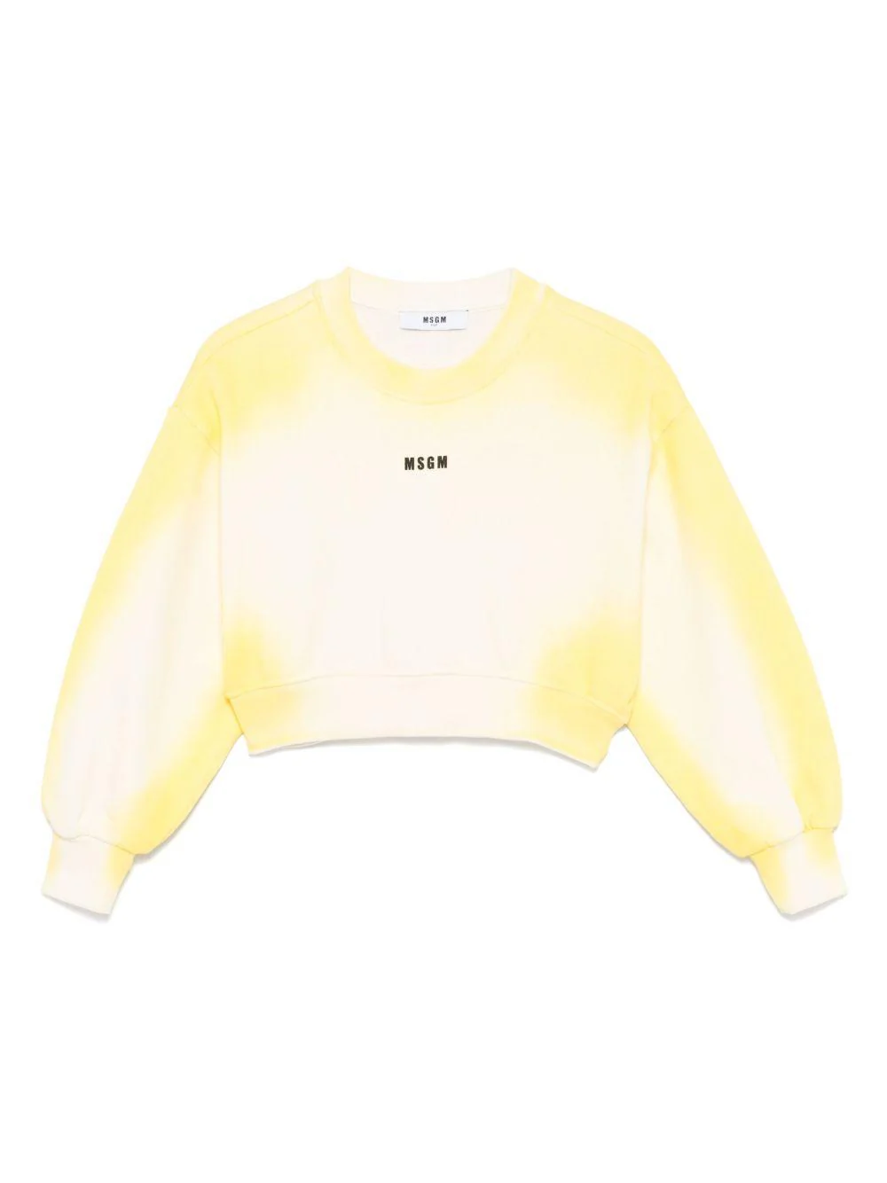 Felpa per bambina MSGM Kids giallo con stampa con logo sul petto