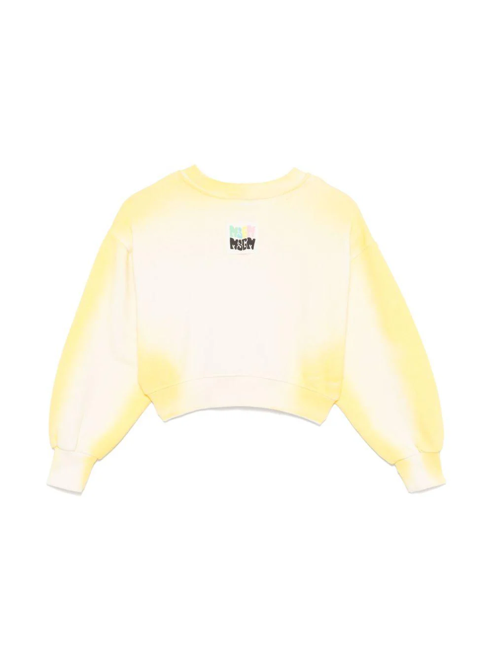 Felpa per bambina MSGM Kids giallo con stampa con logo sul petto - Image 2