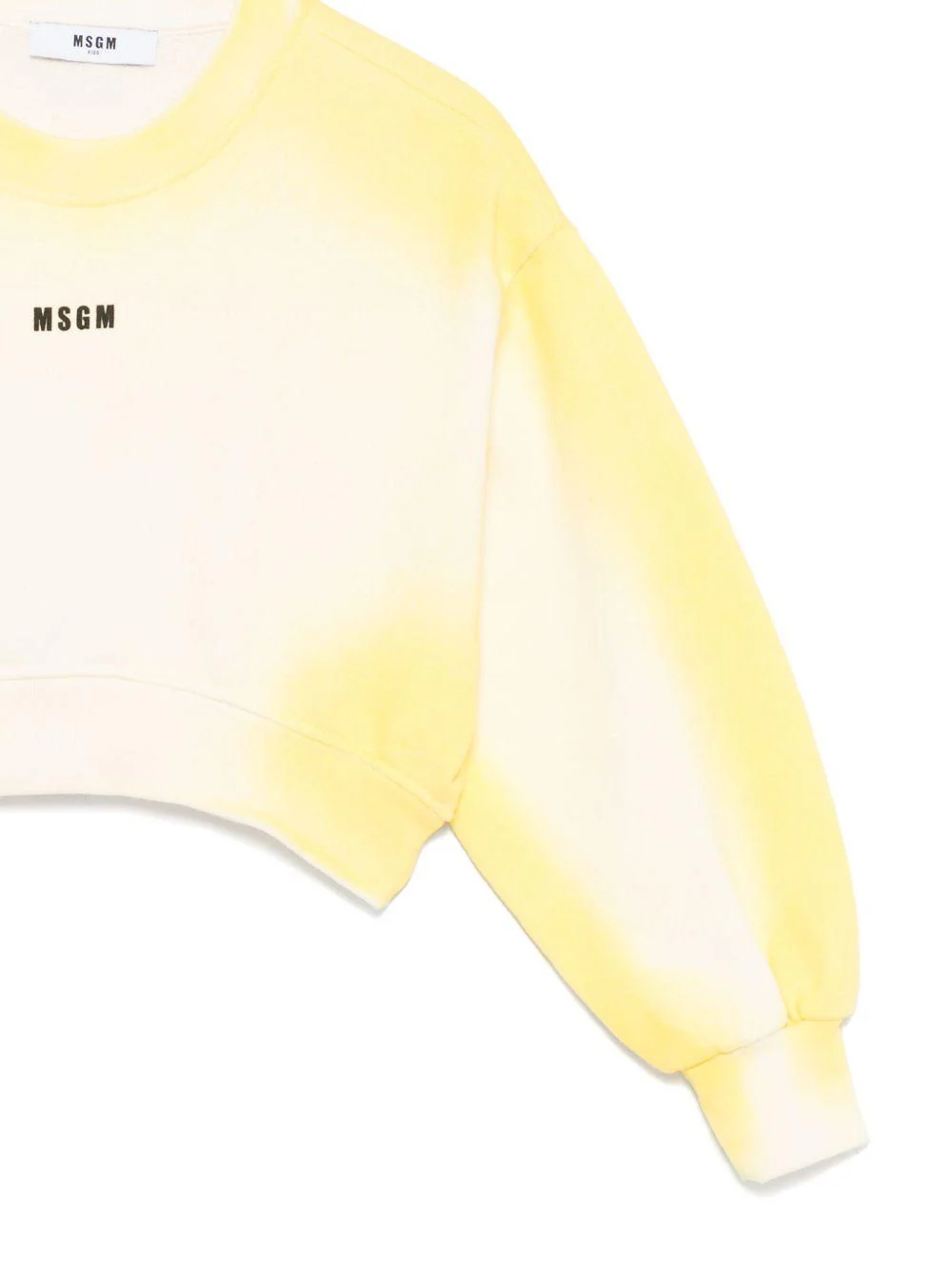 Felpa per bambina MSGM Kids giallo con stampa con logo sul petto - Image 3