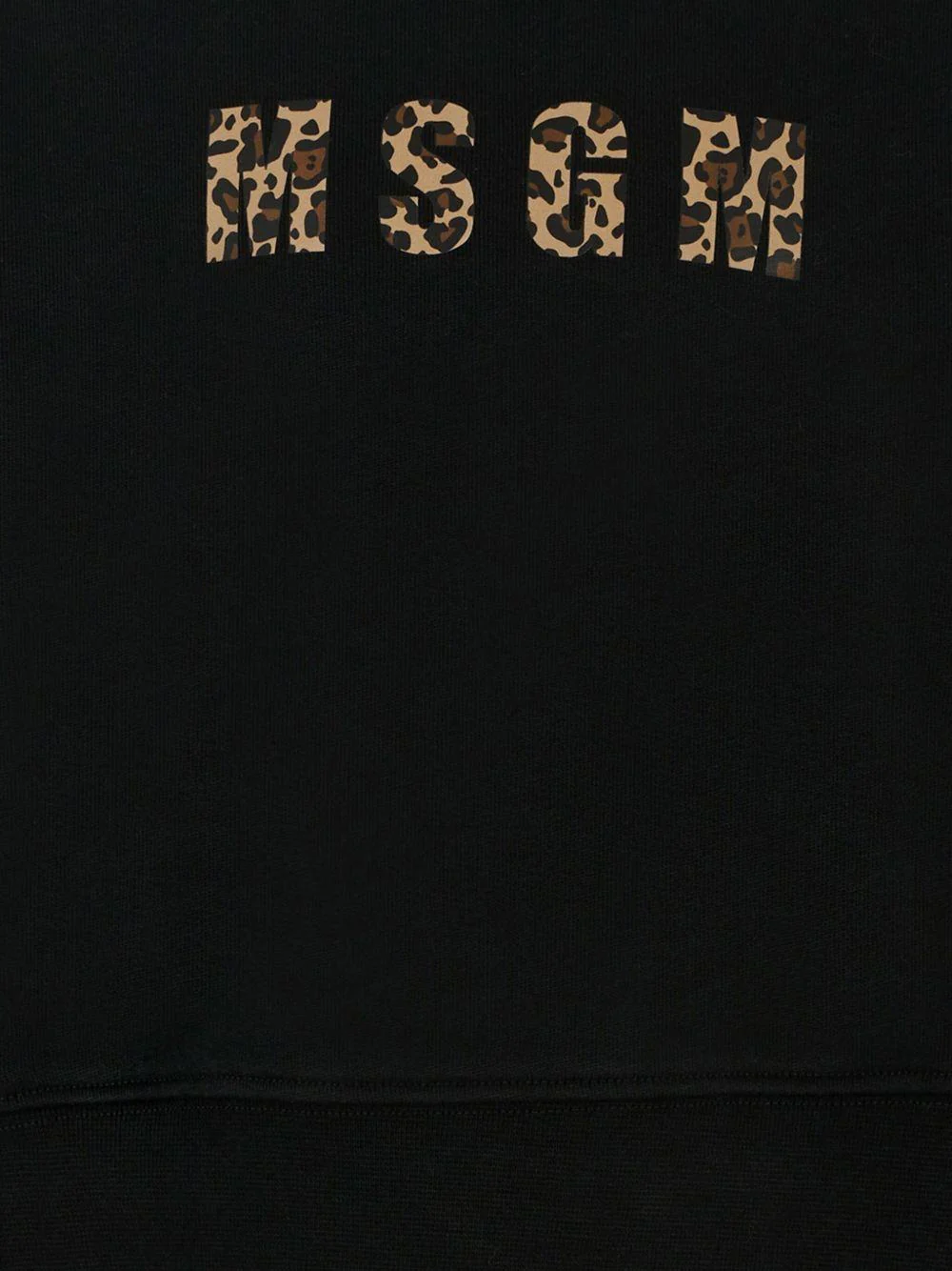 Felpa per bambina MSGM Kids nero con logo leopardato - Image 2