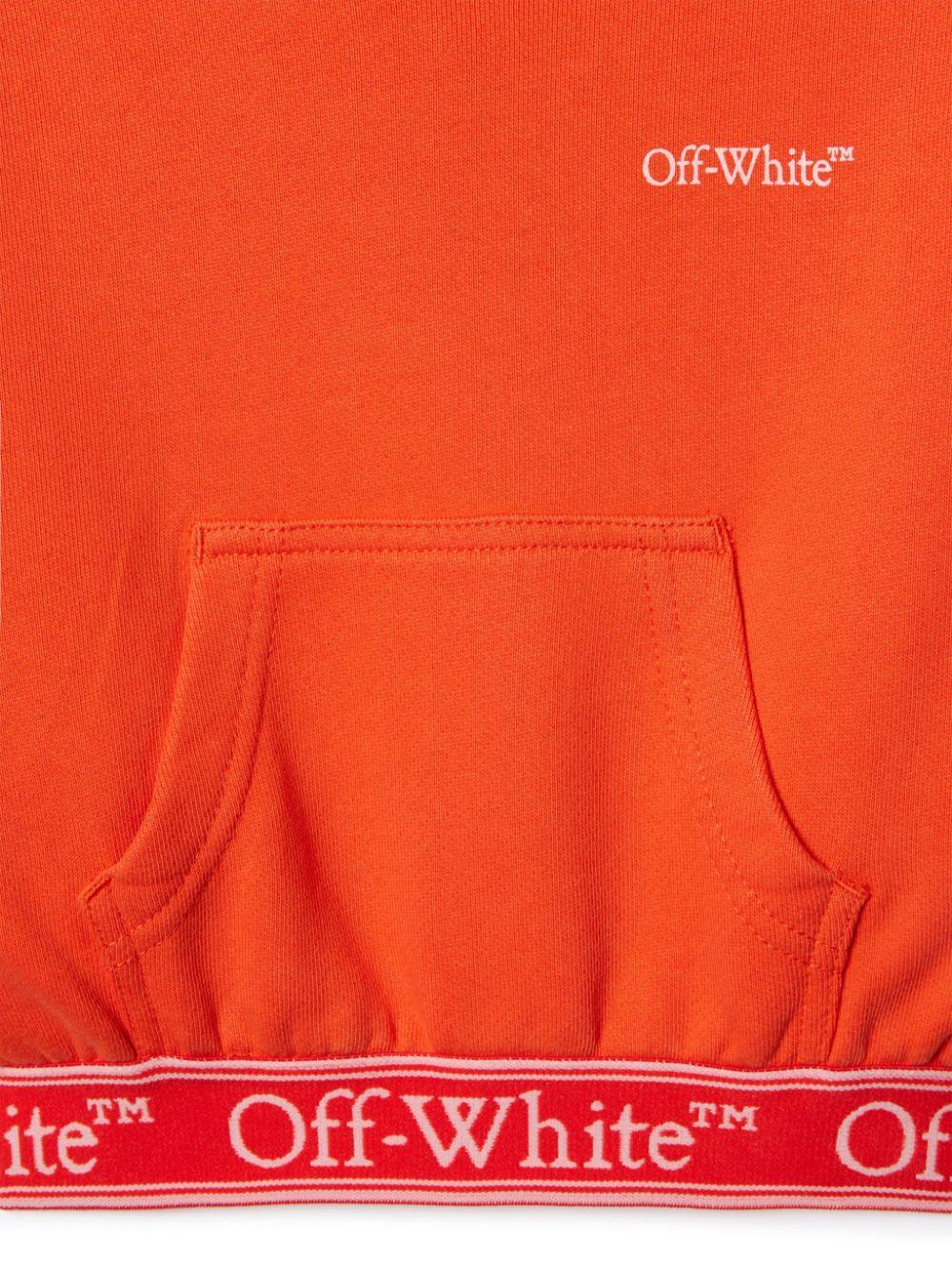 Felpa per bambina Off-White Kids Bookish arancione con banda logo - Image 2