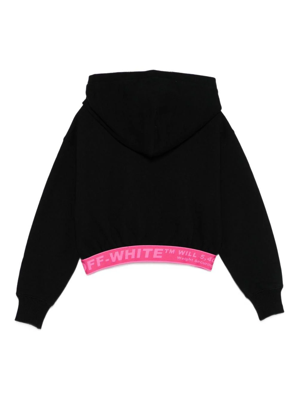Felpa per bambina Off-White Kids nera con cappuccio e ricamo con logo - Image 2