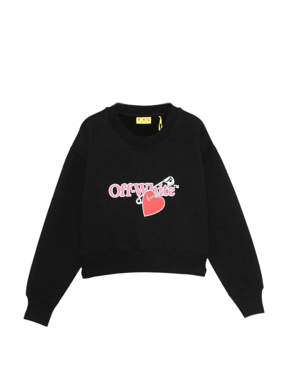 Felpa per bambina Off-White Kids nero con logo sul davanti