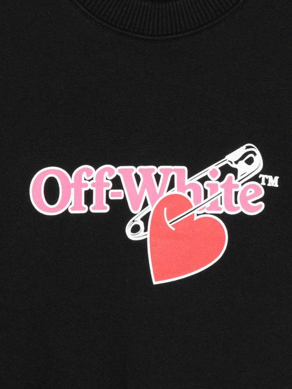 Felpa per bambina Off-White Kids nero con logo sul davanti - Image 3
