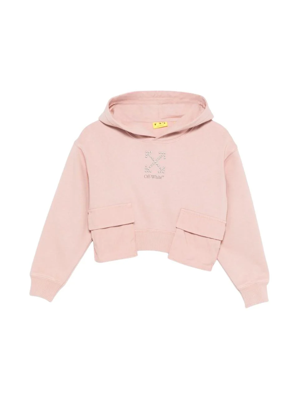 Felpa per bambina Off-White Kids rosa con cappuccio e stampa con logo