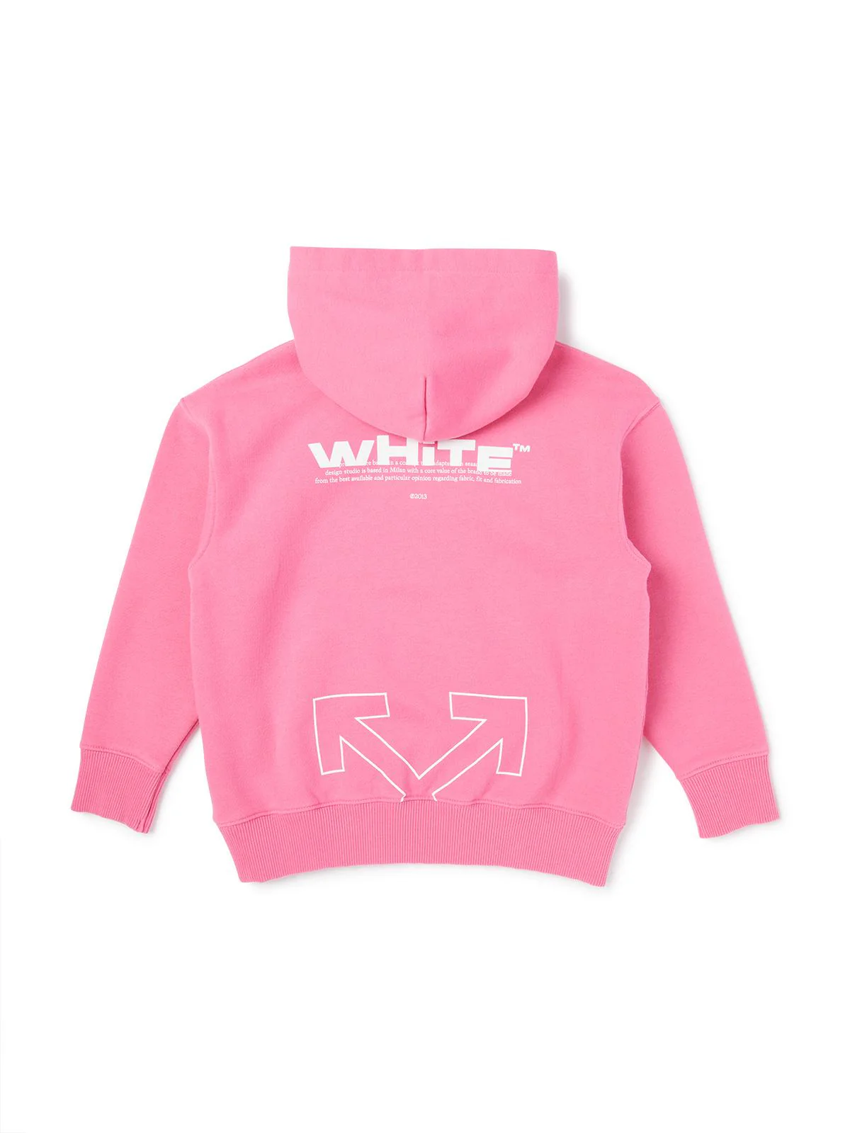 Felpa per bambina Off-White Kids rosa con logo sul davanti - Image 2