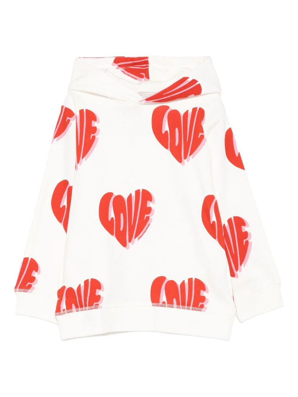 Felpa per bambina Stella McCartney Kids bianco con motivo a cuore