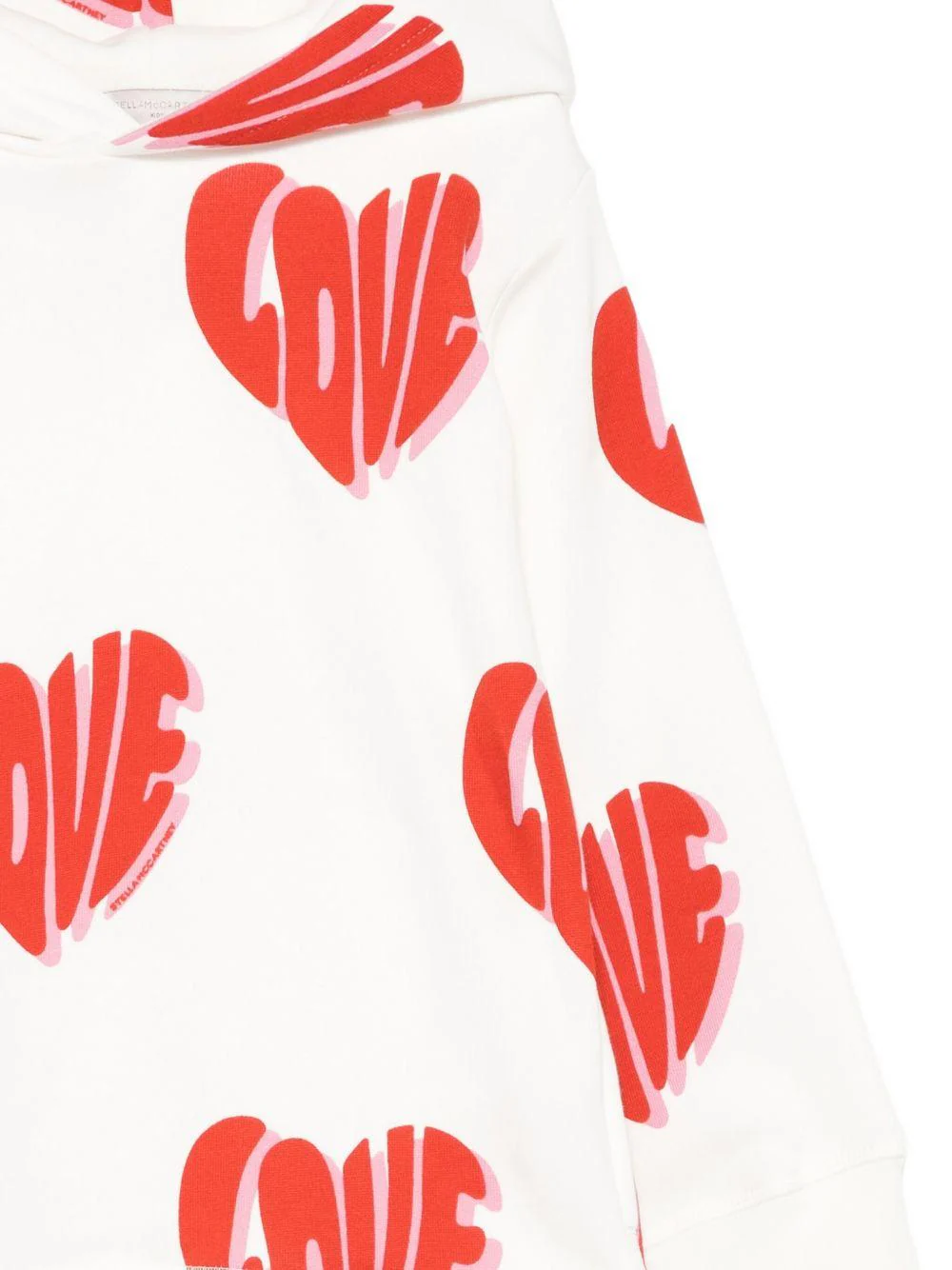 Felpa per bambina Stella McCartney Kids bianco con motivo a cuore - Image 3