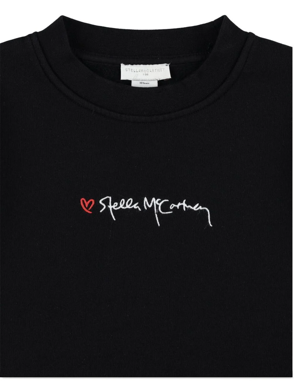 Felpa per bambina Stella McCartney Kids nera con logo ricamato sul davanti - Image 3