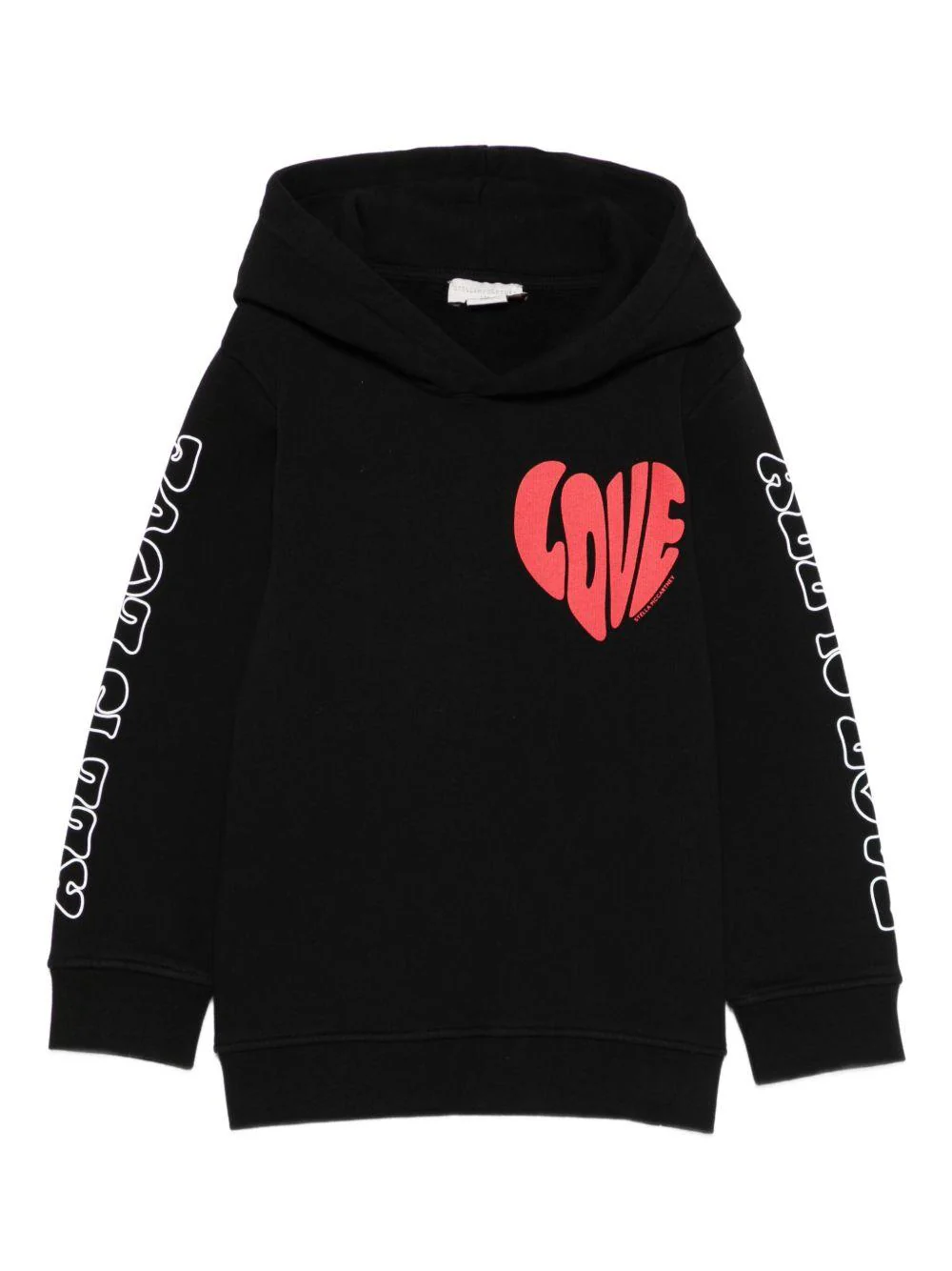 Felpa per bambina Stella McCartney Kids nera con stampa a forma di cuore