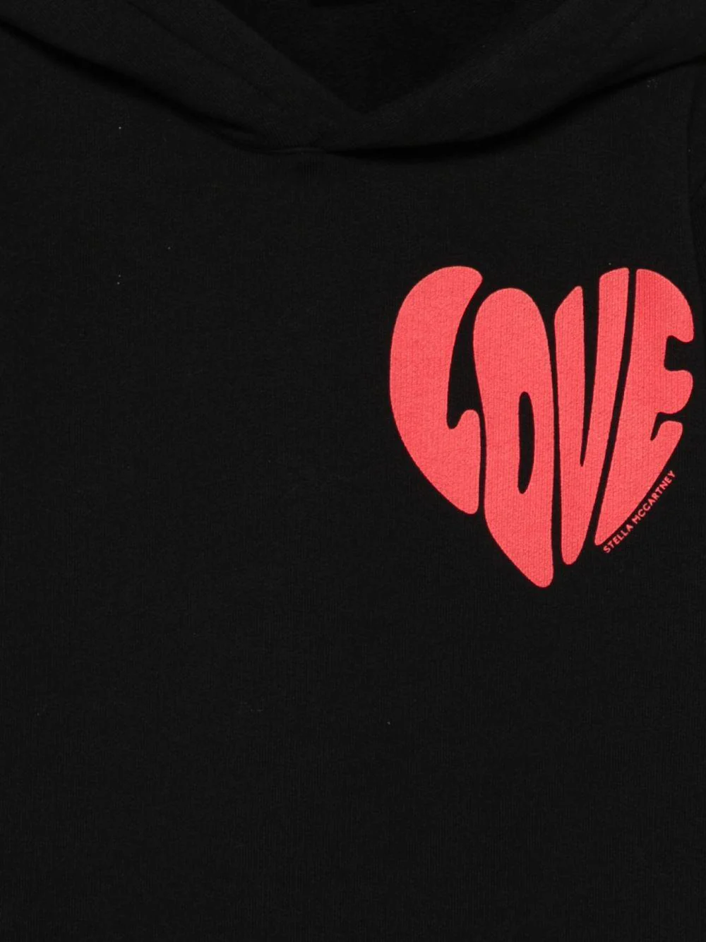 Felpa per bambina Stella McCartney Kids nera con stampa a forma di cuore - Image 2