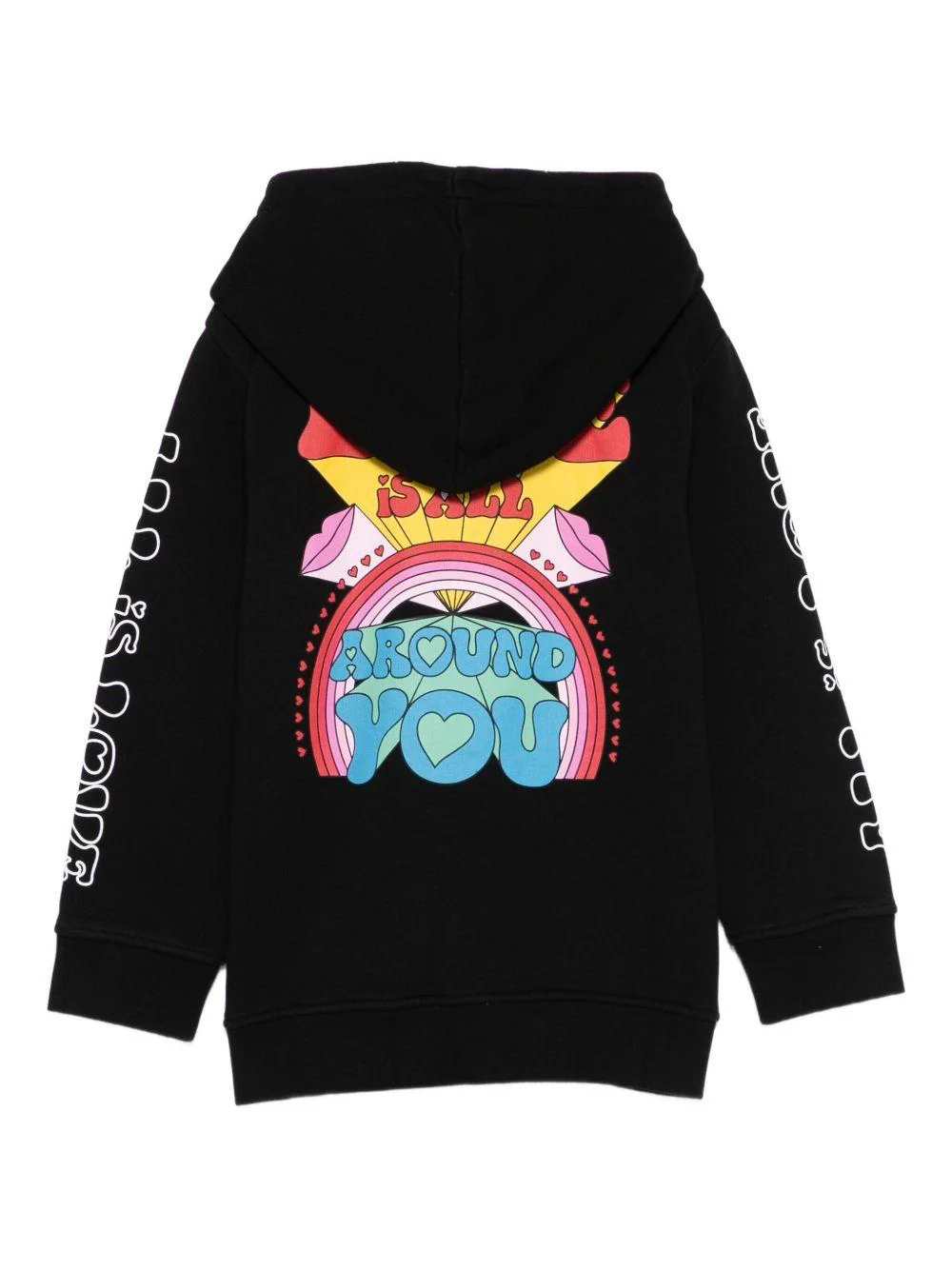 Felpa per bambina Stella McCartney Kids nera con stampa a forma di cuore - Image 3