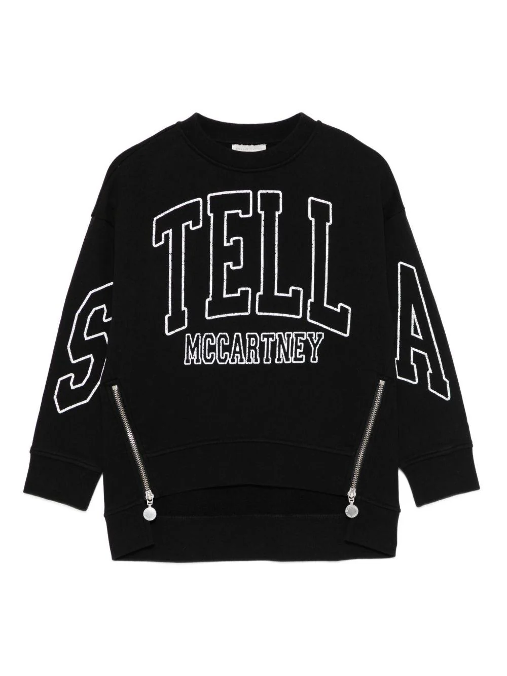 Felpa per bambina Stella McCartney Kids nero con zip laterali