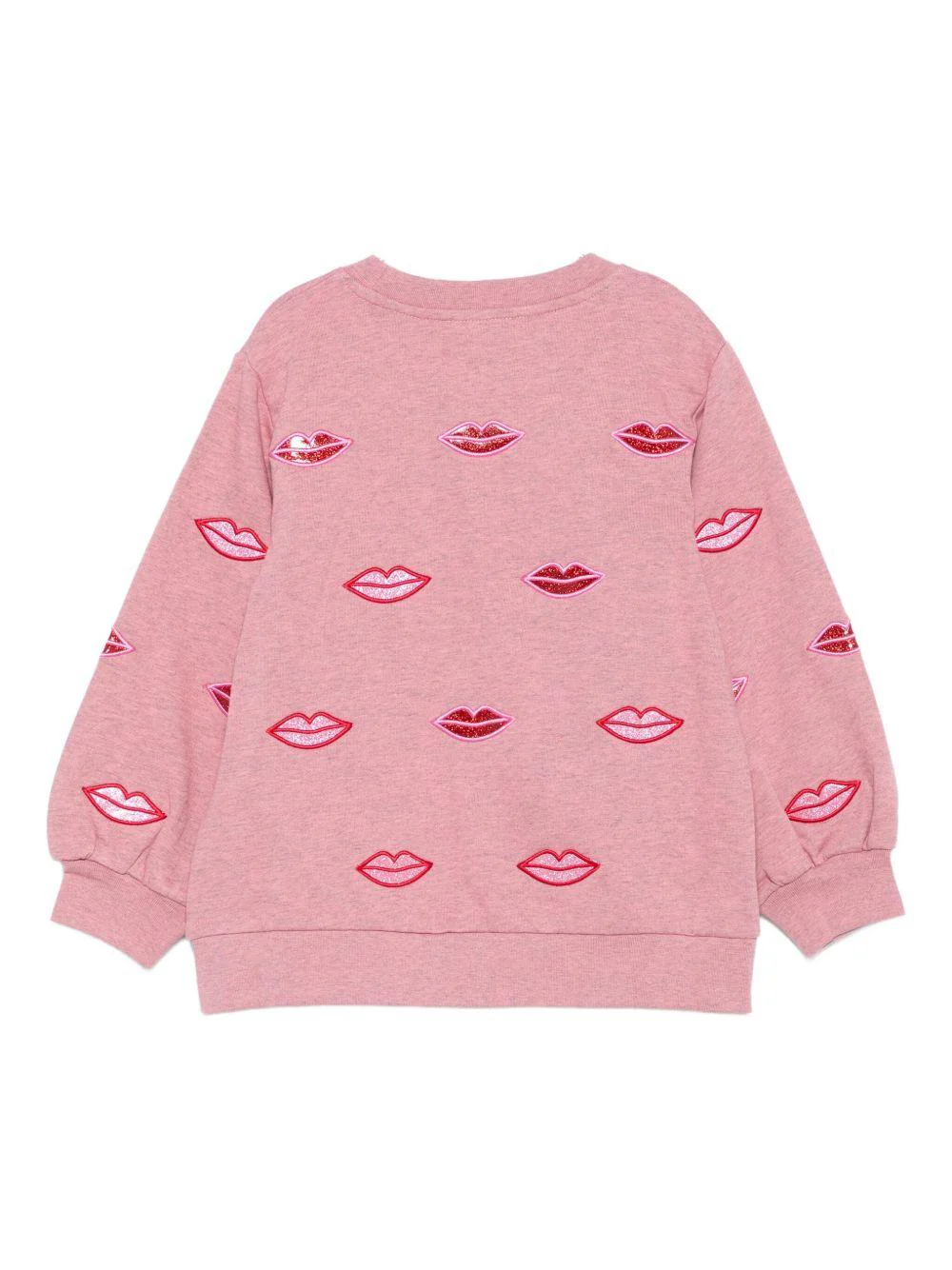 Felpa per bambina Stella McCartney Kids rosa con labbra decorate - Image 3