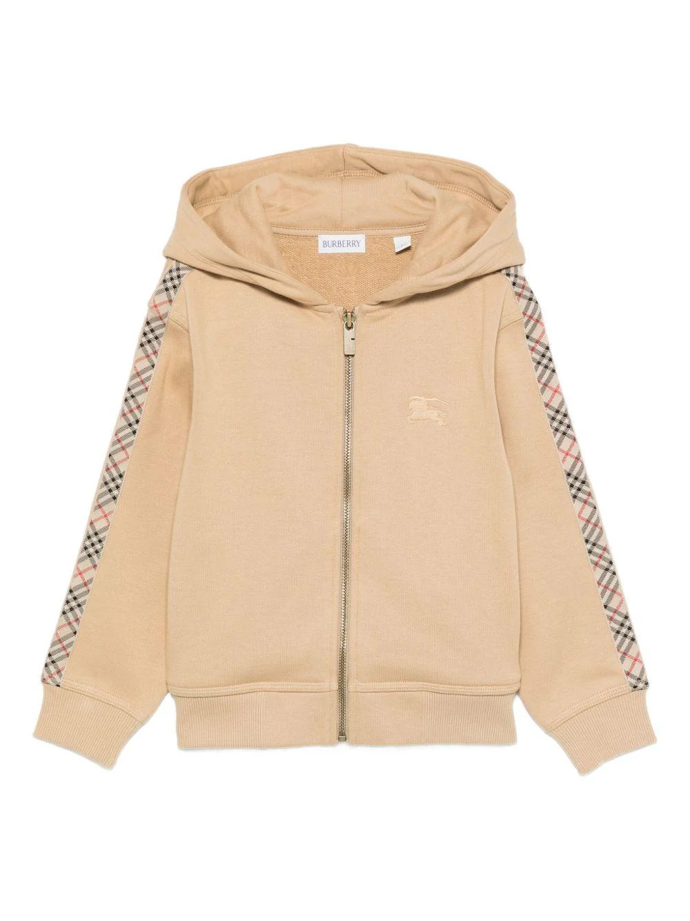 Felpa per bambini Burberry Kids beige con scollo con cappuccio