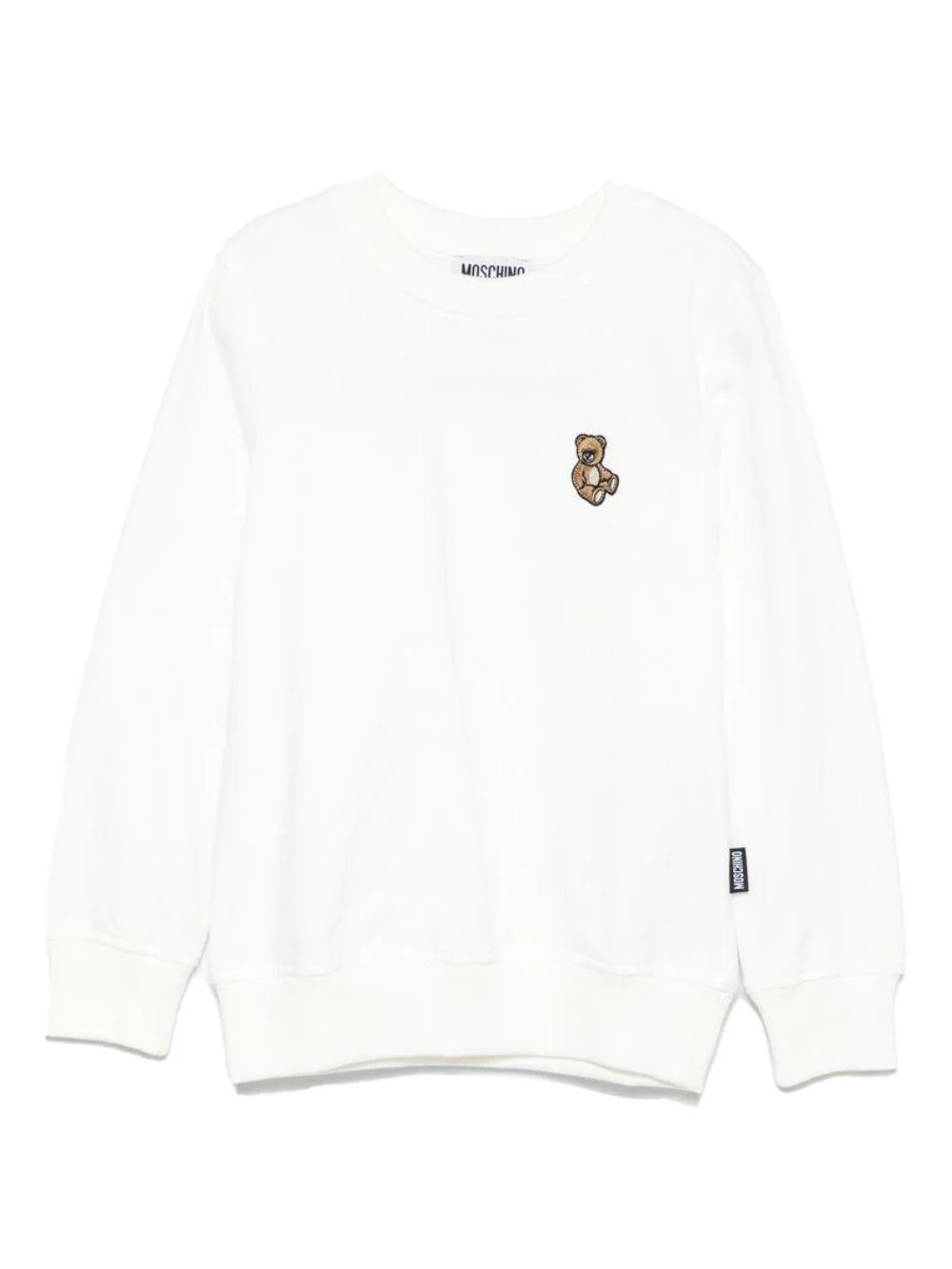 Felpa per bambini Moschino Kids bianca con ricamo Teddy Bear