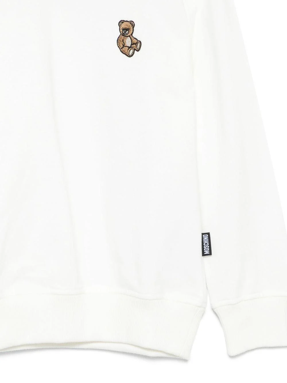 Felpa per bambini Moschino Kids bianca con ricamo Teddy Bear - Image 2