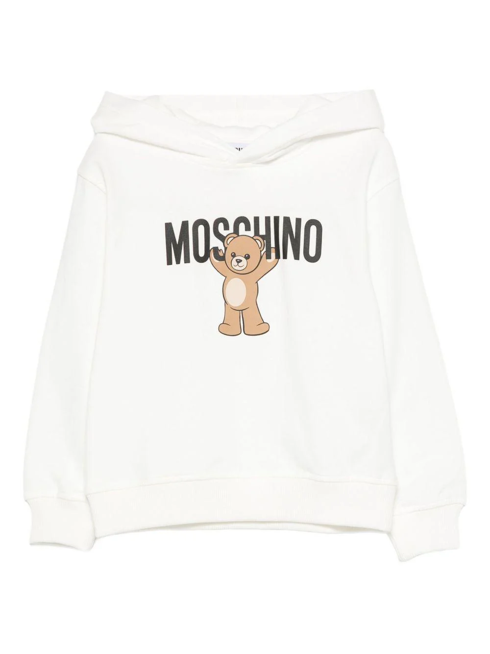 Felpa per bambini Moschino Kids bianca con stampa Teddy Bear
