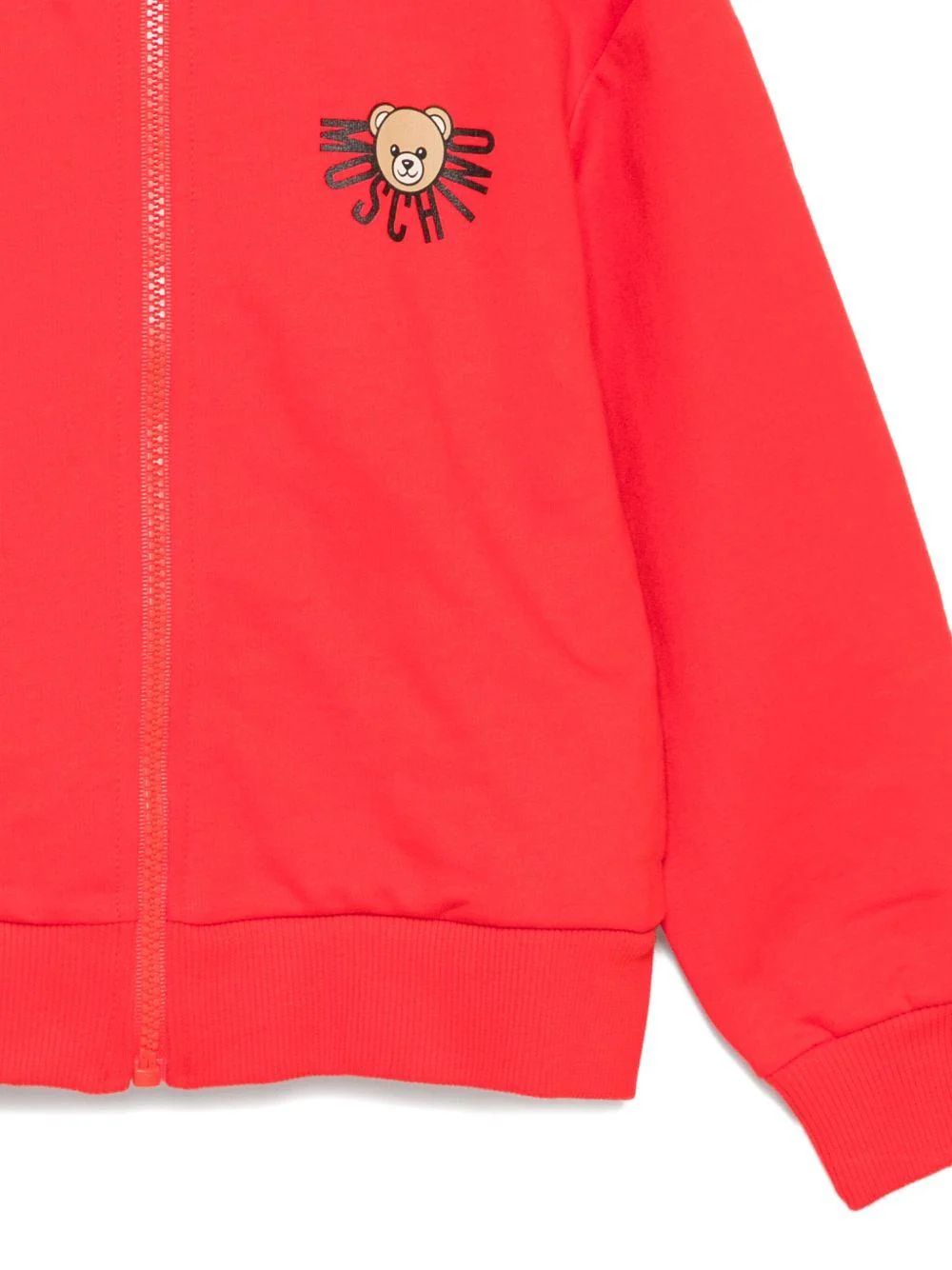 Felpa per bambini Moschino Kids rosso con chiusura con zip - Image 3