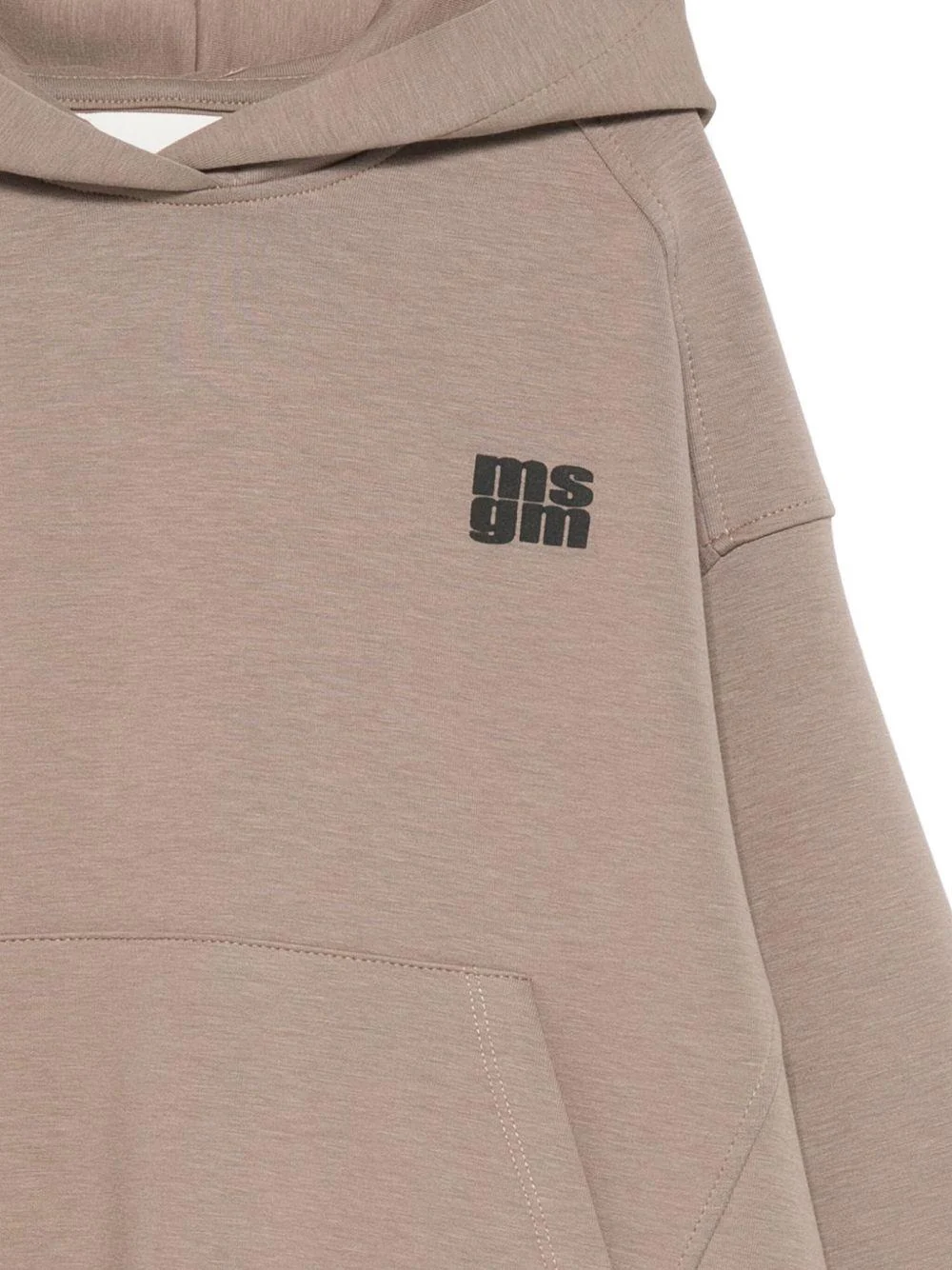 Felpa per bambini MSGM Kids beige con stampa del logo - Image 3