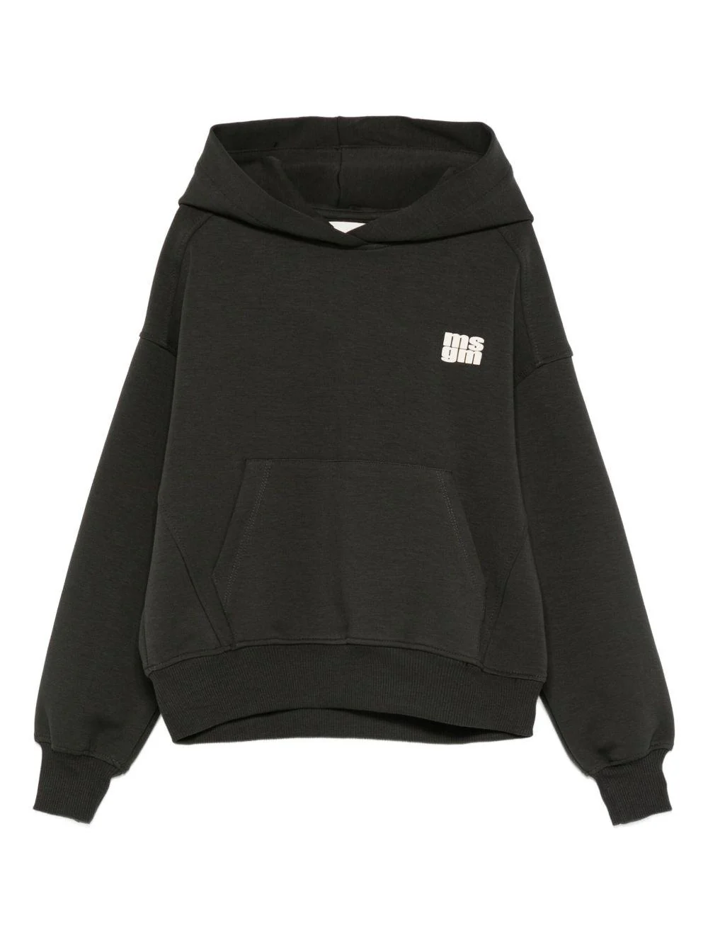 Felpa per bambini MSGM Kids nera con stampa del logo