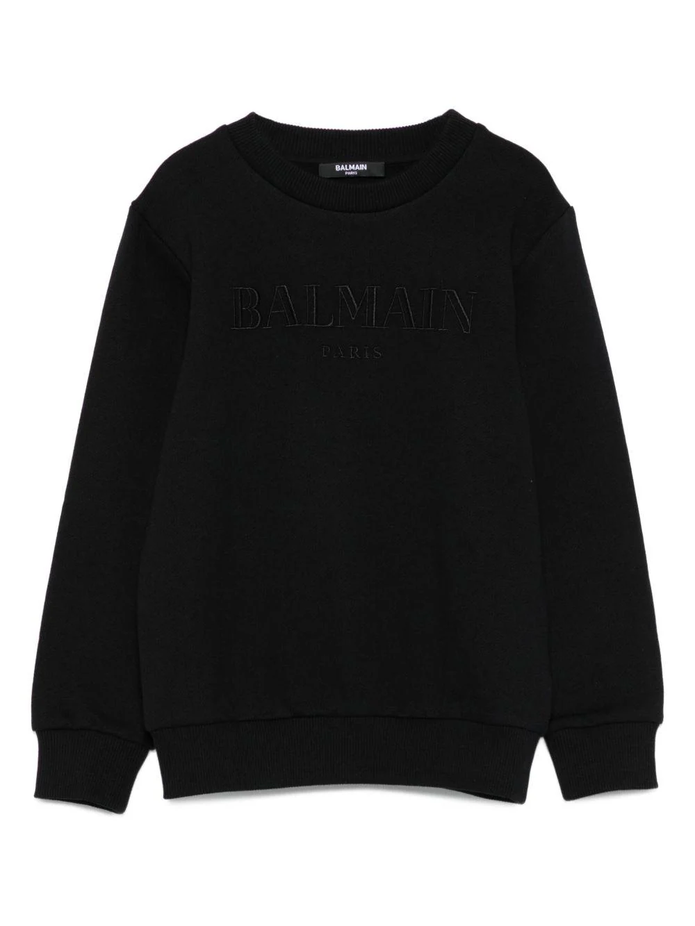 Felpa per bambino Balmain Kids nero con logo ricamato